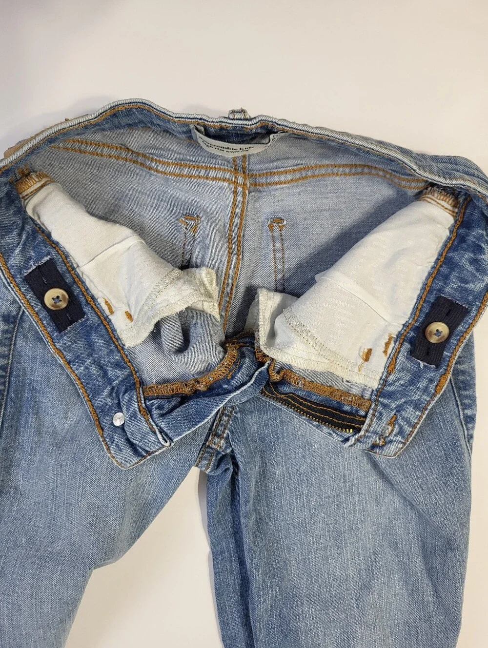 Abercrombie Kids High Rise Wide Leg Jeans Lace Bow Girl's Size 11/12 Adjustable